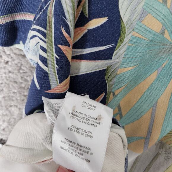 Tommy Bahama Hawaiian Shirt Mens 2XLB Blue Silk 30th Anniversary Passport - Picture 9 of 11